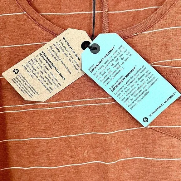 NWT Prana Foundation Scoop Neck Tank in Copper Heather Stripe - Size Small - Picture 5 of 8